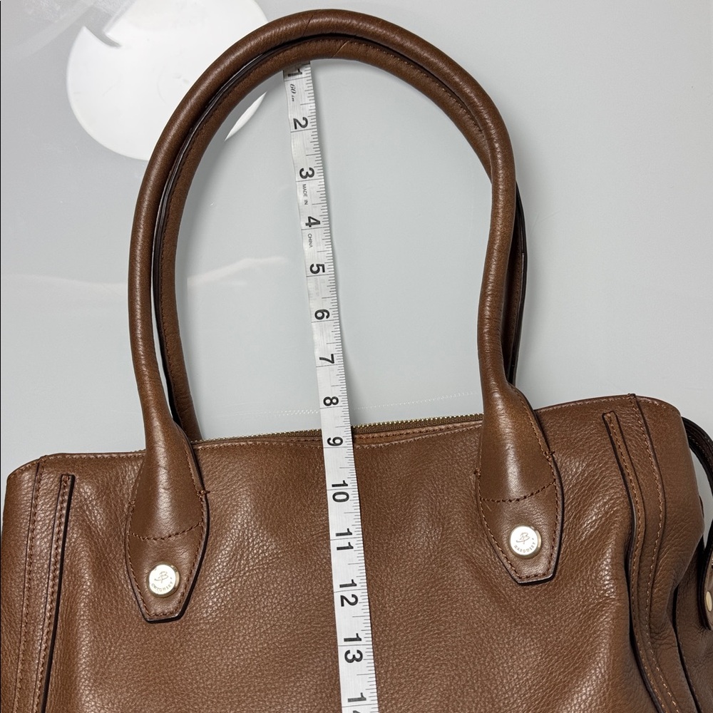 B. Makowsky camel leather triple entry large satchel tote - Picture 14 of 14